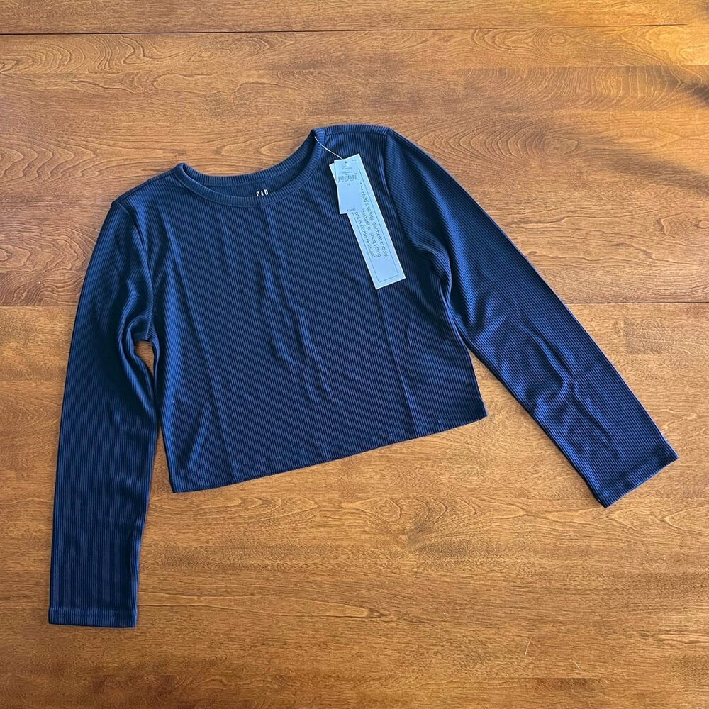 Gap Kids navy cropped pajama shirt 10 NWT